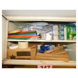 Contents of garage workshop cabinet: Carpet -