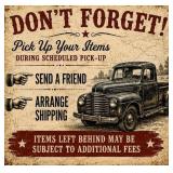 Pick Up date & time for this auction: