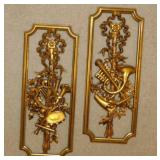 1964 kitschy Homco gilded musical wall panels,