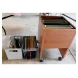 Rolling hanging file drawer unit & files
