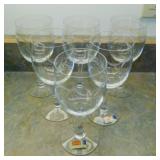 Six 1958 Fostoria Carousel cut crystal water