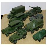 8 vintage Dinky Toys military vehicles