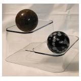 2 orb spheres: Natural Bird