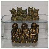 Miniature pewter figurines: Three Wise Monkeys -