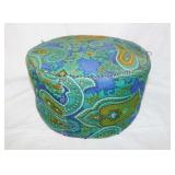 Handmade mini ottoman w/ paisley upholstry,
