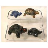 4 turtle figurines: Wade porcelain - Hematite &