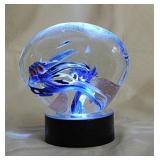 1982 signed blown glass paperweight, 4" tall