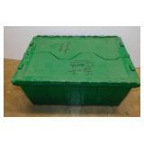 Flip-lid storage tote - Vintage metal dairy crate