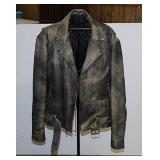 Vintage unmarked leather motorcycle jacket,