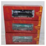 3 new Broadway Limited Railroad train cars in