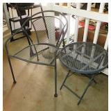 Metal mesh patio chair & side table