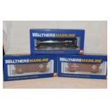 3 new Walthers Mainline railroad train cars in