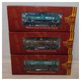 3 new Broadway Limited Railroad train cars in