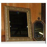 Nice beveled wall mirror in gilded ornate frame,