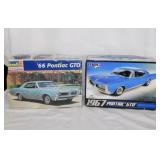 2 Pontiac GTO 1:25 scale model car kits in boxes: