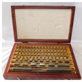 Vintage gauge block set in wooden case,