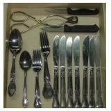 Stainless flatware: 13 forks - 12 spoons -