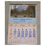 7 vintage calendars: 1955 Fowler Grain Champaign