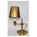 Vintage brass Bouillotte stylet table lamp w/