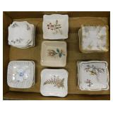 19 antique square porcelain & ironstone butter