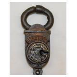 Antique NSW Railways Crab Lock cast iron padlock,