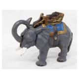 Vintage cast iron mechanical elephant coin bank,