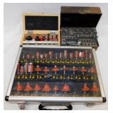 3 carbide tipped router bit sets in cases: