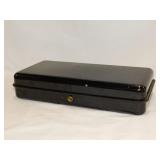 Vintage metal document box w/ push button, 11"