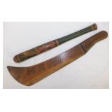 Vintage wood items: Haiti faux machete - Mexican