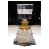 Antique Irice Bohemia crystal perfume bottle, 4"
