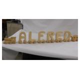 Wooden toy/novelty train w/ letters ALFRED, 24"