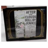 Antique box of stereopticon glass lantern slides