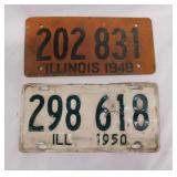 2 Illinois license plates:
