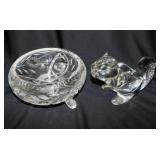 Sasaki glass squirrel nut dish -
