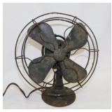 Antique GE metal fan, 14" tall, runs
