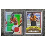 4 jersey swatch football cards in protective hard