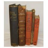 3 antique & 2 vintage hardback books: