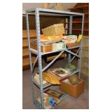 Mid Century steel storage unit w/ contents, 36" x