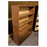 Vintage wooden 4 shelf bookcase, 36" x 9.5" x