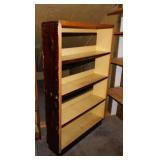 Vintage wooden 4 shelf bookcase, 32.5" x 8" x