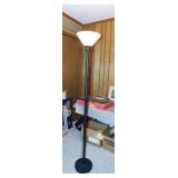Metal torchiere floor lamp w/ plastic shade, 68"