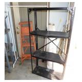 Metal 4 shelf shelving unit - Wooden 4