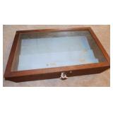 Walnut & glass display showcase, 30" x 19" x 7.5"