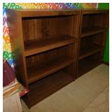 2 wooden bookcases, 30" x 12" x 42"