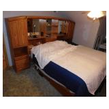 Newport oak King size headboard bed frame with 2