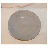 Large organic hand thrown pottery tray, 15" diam.