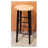 Metal bar stool w/ wooden seat 29" tall