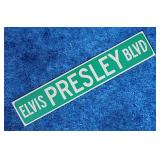 Elvis Presley Blvd plastic sign, 24" wide -