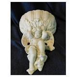Cherub wall pocket planter, 15" tall