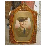 Vintage chalk military portrait in patriotic
